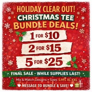 Gildan Christmas Tee Bundle - Red and Green